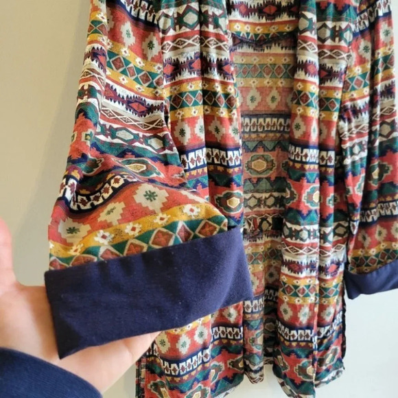 Aztec Geo Print Cardigan Jacket - Picture 4 of 10